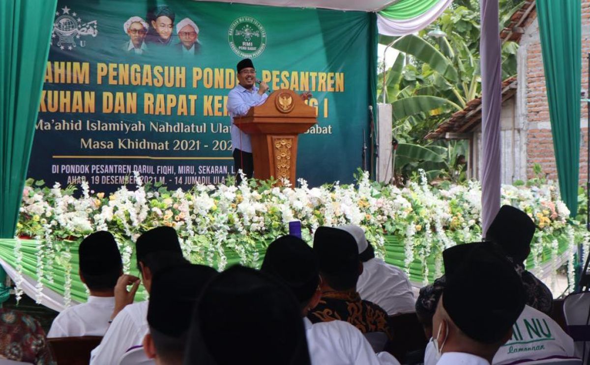 Ketua DPD Gerindra Jatim Anwar Sadad saat ceramah dalam acara silaturahmi di Lamongan. (Foto: dok Gerindra Jatim/jatimnow.com)