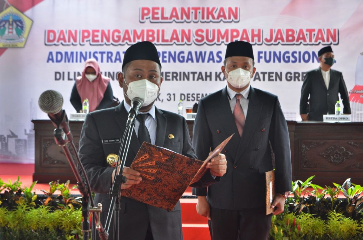 Bupati Gresik Fandi Akhmad Yani melantik 378 pejabat baru Pemkab Gresik. (Foto: Humas Pemkab Gresik/jatimnow.com)