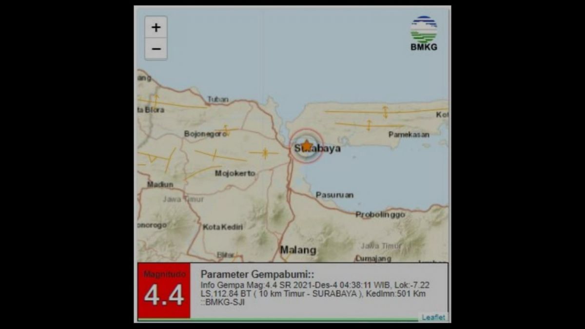 Gempa bumi terjadi di Surabaya dan Madura, Sabtu pagi. (Foto: Istimewa)