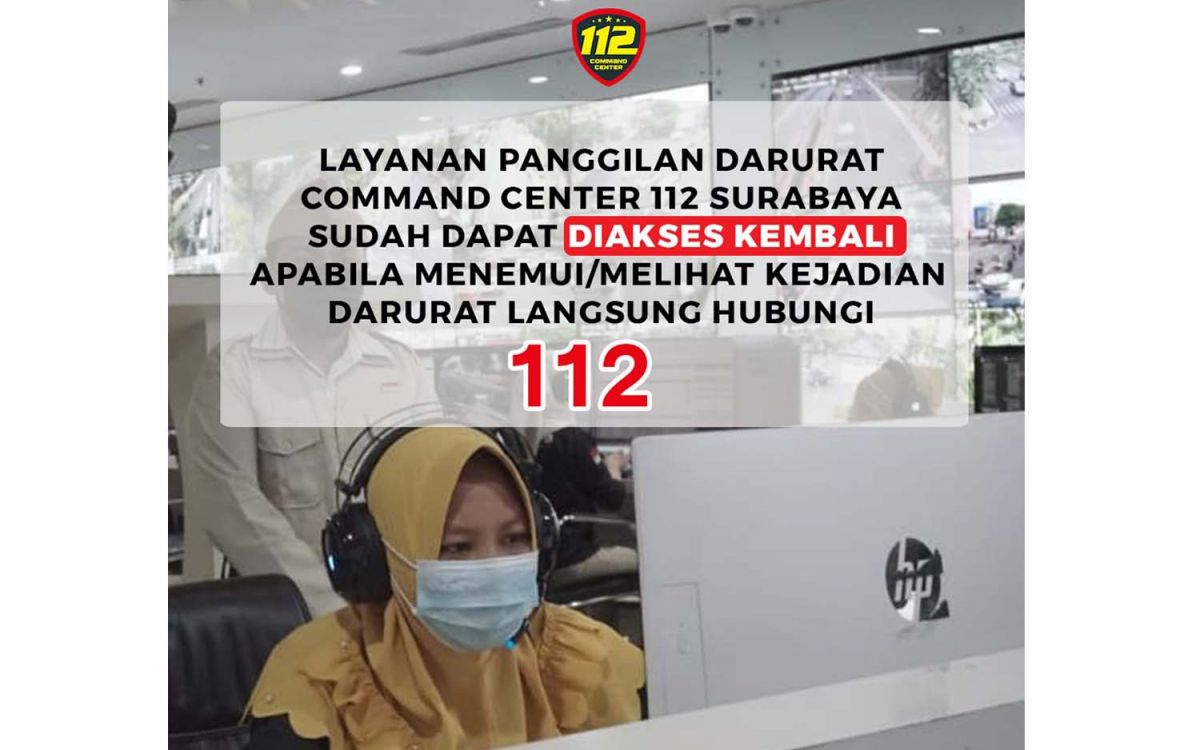 Layanan 112 Surabaya kembali normal