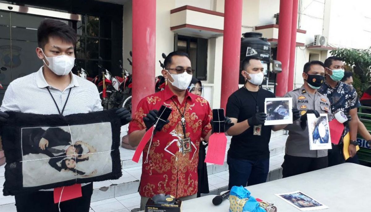Satreskrim Polrestabes Surabaya mengungkap kasus suami bunuh istrinya yang hamil pada April 2021 (Foto: Dok. jatimnow.com)