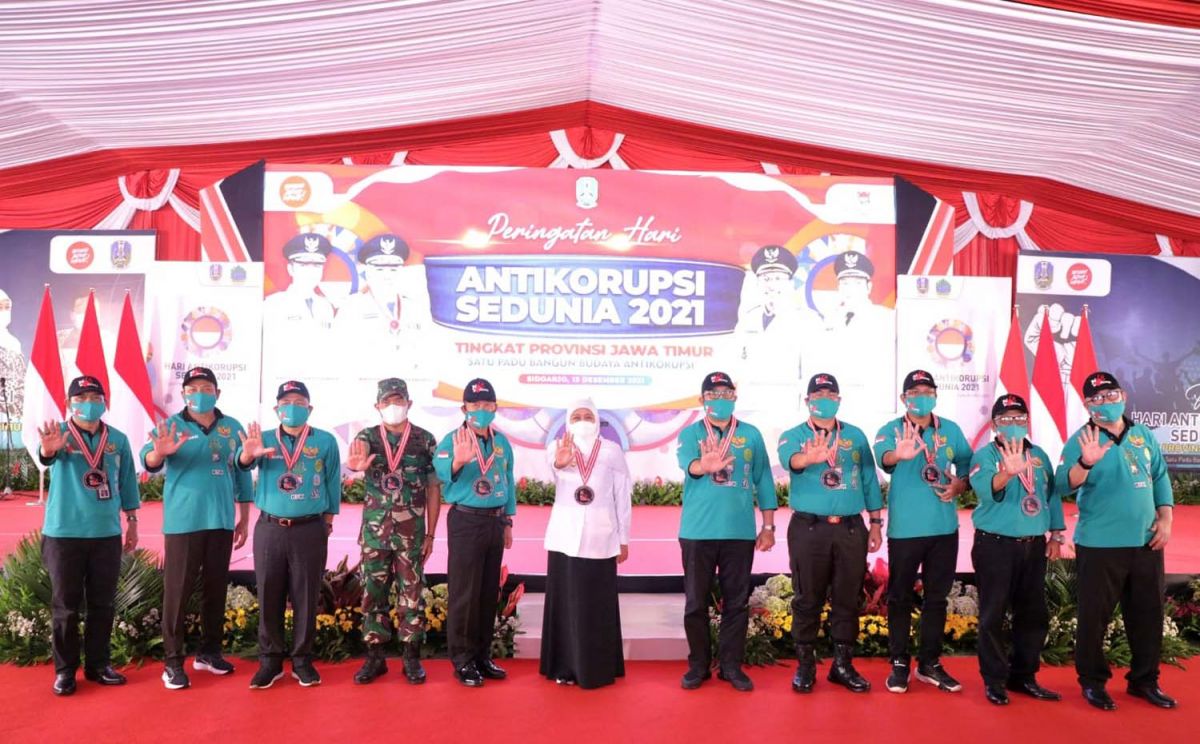 Puncak peringatan Hari Anti Korupsi Sedunia Tahun 2021 digelar di Ponpes Bumi Sholawat, Sidoarjo (Foto: Pemprov Jatim)