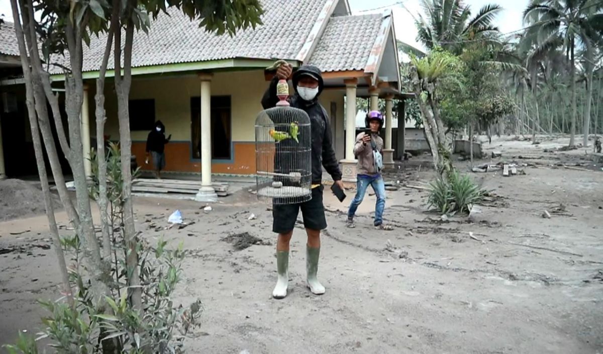 Rumah di Dusun Kebondeli Utara berdiri kokoh diterjang awan panas guguran (APG). (Foto: Mahfud Hidayatullah/jatimnow.com)