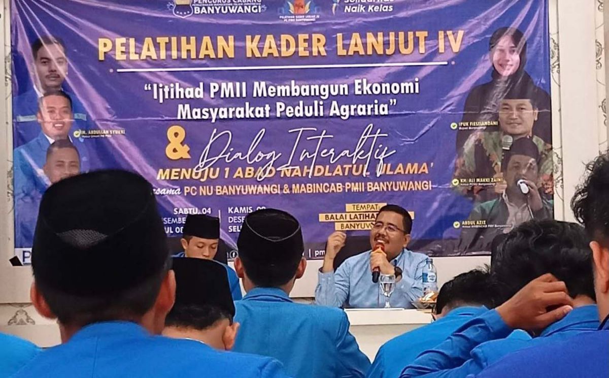 Ketua Partai Gerindra Jatim, Anwar Sadad saat diskusi bareng PMMI di Banyuwangi