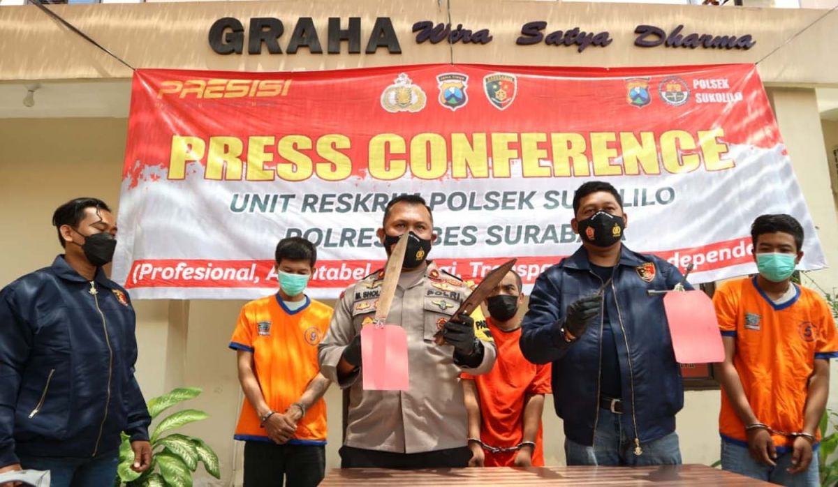 3 Bandit Bersajam yang Gasak Motor di Sukolilo, Surabaya Diringkus, 1 Didor