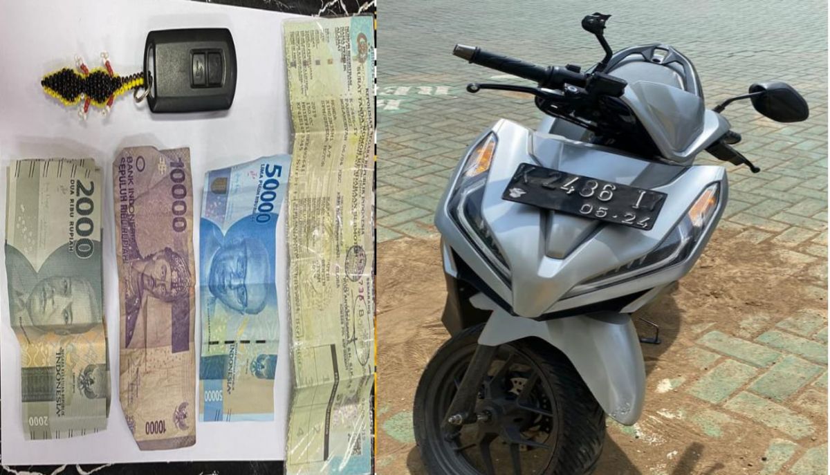 Barang bukti hasil penjambretan yang berhasil diamankan polisi. (Foto: Humas Polrestabes Surabaya)