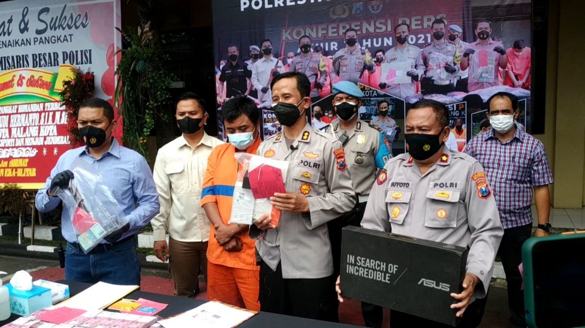 Saat rilis di Mapolres Malang Kota. (Foto: Galih Rakasiwi/jatimnow.com)