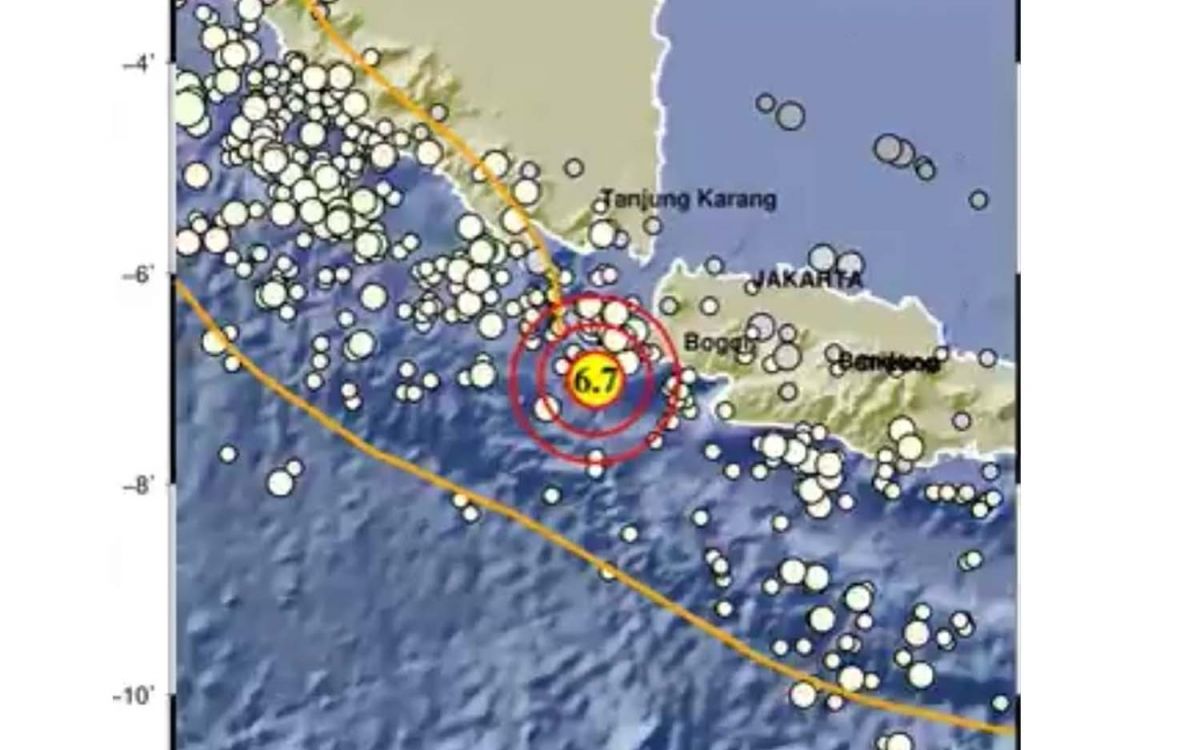 Gempa di Perairan Banten (Foto: @infoBMKG)
