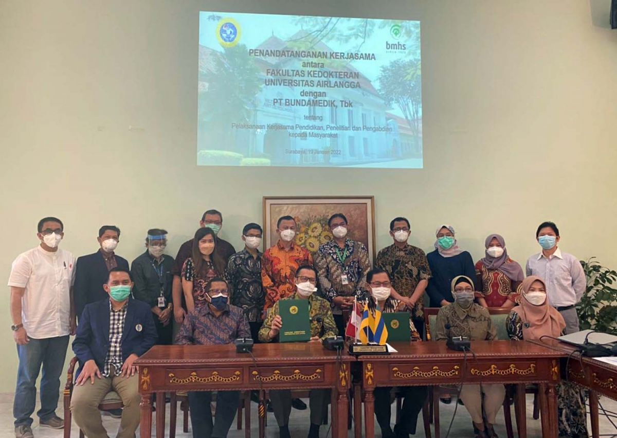 Kerjasama antara PT Bundamedik (BMHS) dengan Fakultas Kedokteran Unair di Surabaya