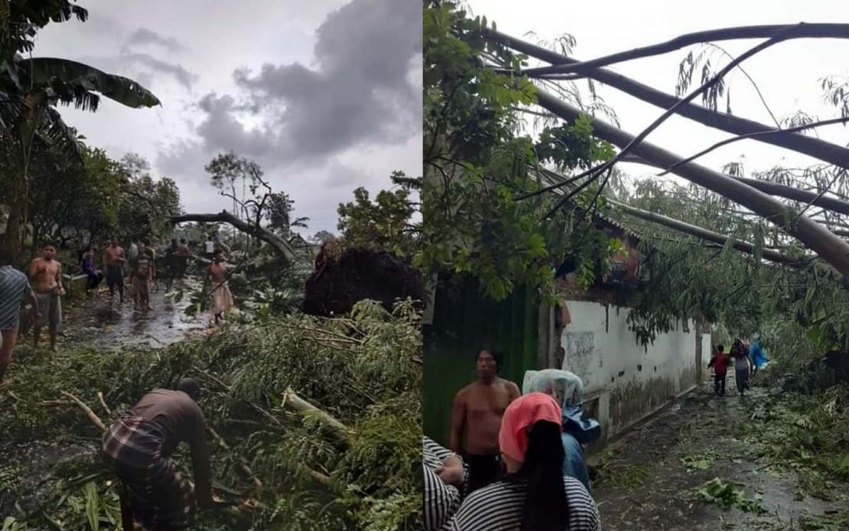 Kolase dampak puting beliung yang menerjang 4 kecamatan di Probolinggo