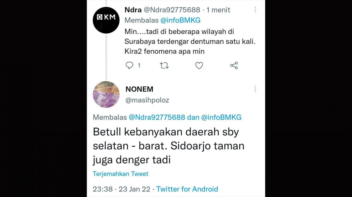 Warga Surabaya Dikejutkan Suara Dentuman Tengah Malam