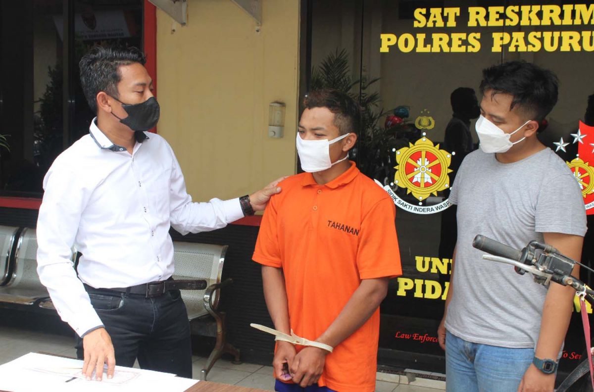 Pemuda yang tampil gaya dengan motor trail curian diamankan Unit Pidum Satreskrim Polres Pasuruan