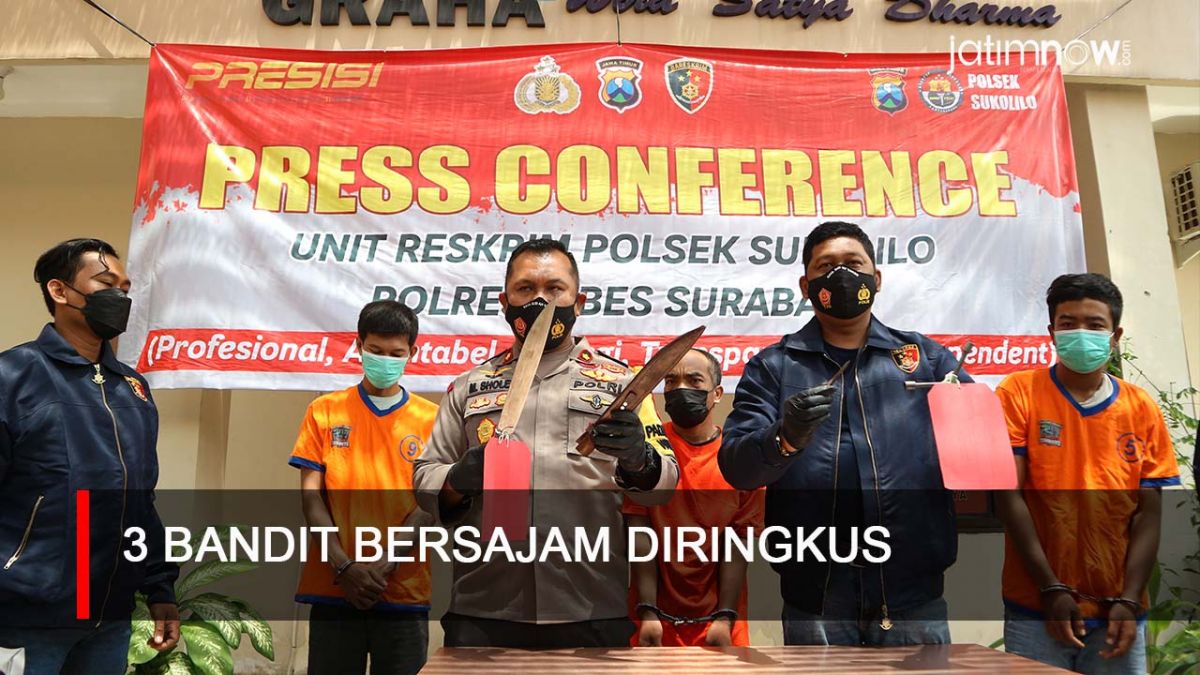Video: Gasak Motor, 3 Bandit Bersajam di Surabaya Diringkus