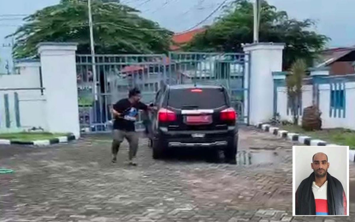 Kolase detik-detik kaburnya WN Palestina dari Rudenim Surabaya di Pasuruan dan foto deteni yang kabur