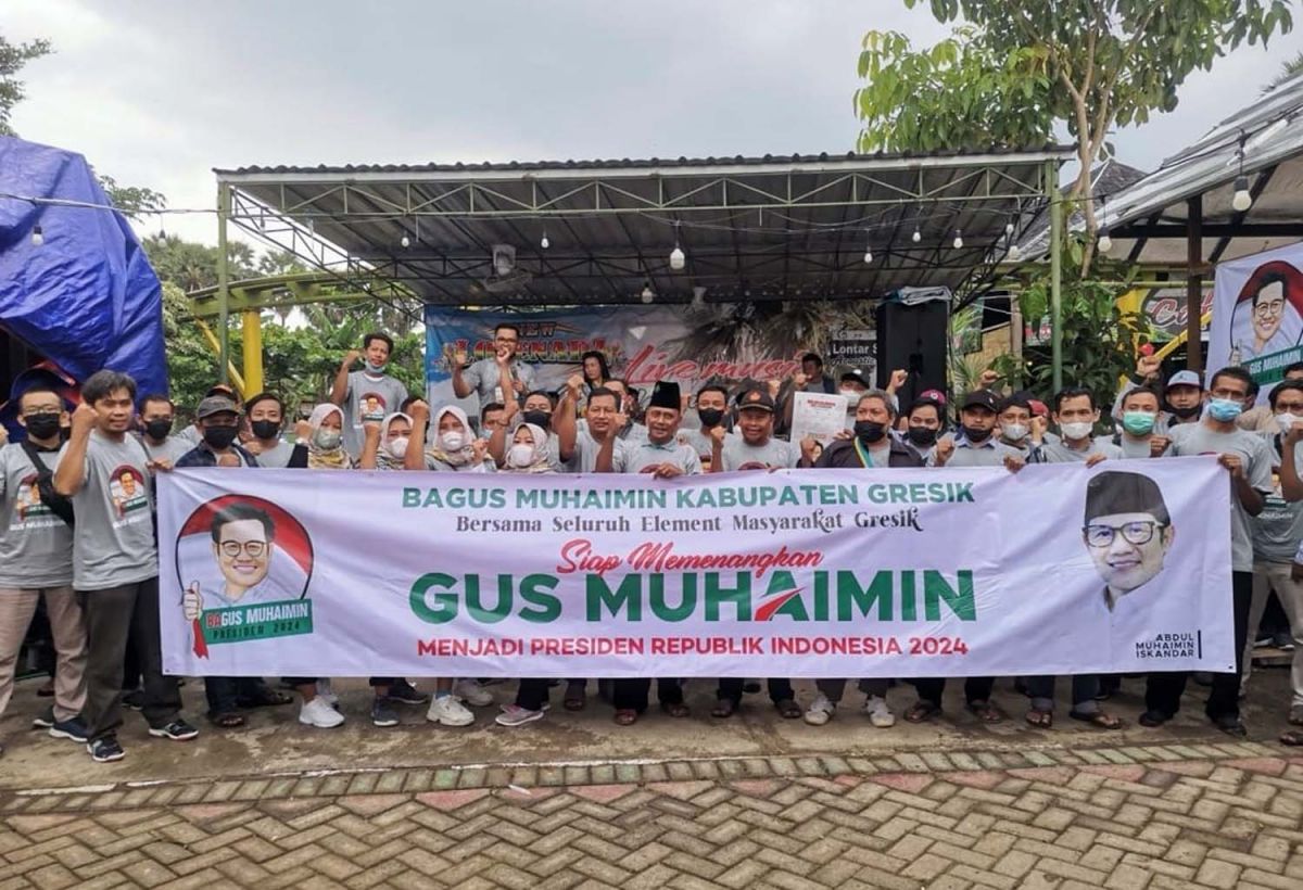 Barisan Gus (Bagus) Muhaimin Iskandar saat acara (Foto: Barisan Gus Muhaimin Gresik)