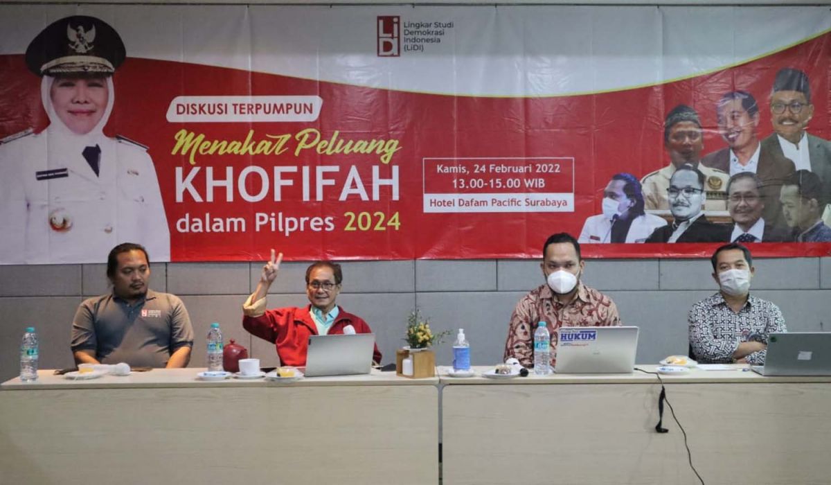 Diskusi terpumpun 'Menakar Peluang Khofifah dalam Pilpres 2024' yang digelar LiDI di Surabaya (Foto: Farizal Tito/jatimnow.com)