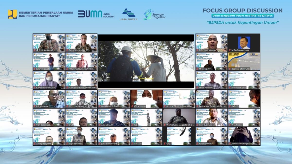 Focus Group Discussion (FGD) Biaya Jasa Pengelolaan Sumber Daya Air (BJPSDA) dilaksanakan secara online. (Foto: tangkapan layar)