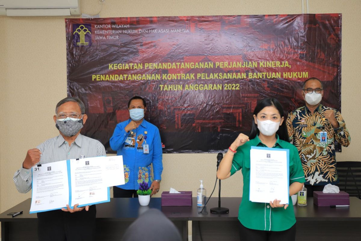 Kementerian Hukum dan HAM (Kemenkumham) menganggarkan Rp 4,1 miliar untuk program bantuan hukum bagi masyarakat miskin di Jawa Timur. (Foto: Kemenkumham Jatim/jatimnow.com)