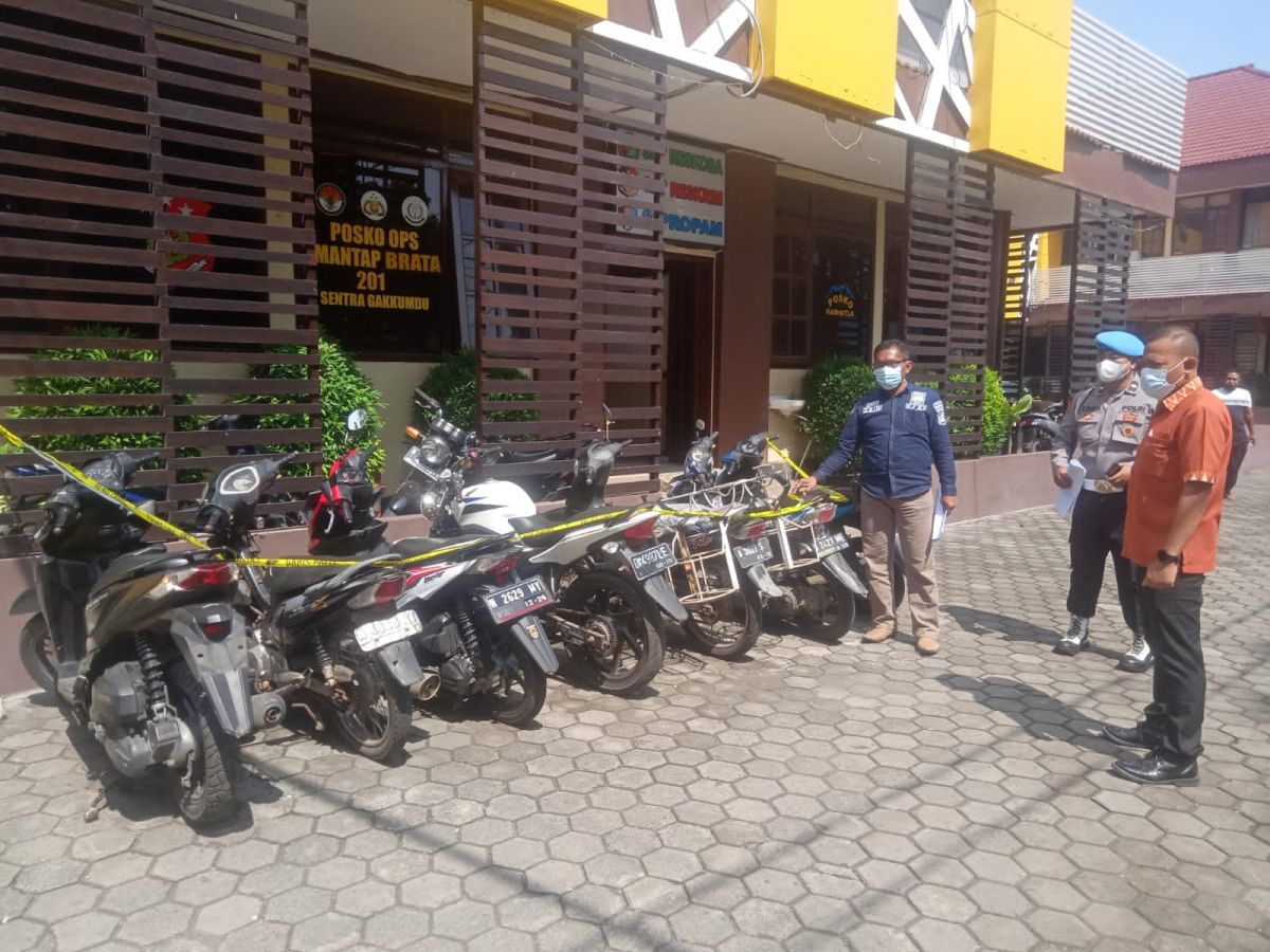 Barang bukti kasus kejahatan curanmor di Kota Probolinggo. (Foto: Polres Probolinggo Kota/jatimnow.com)