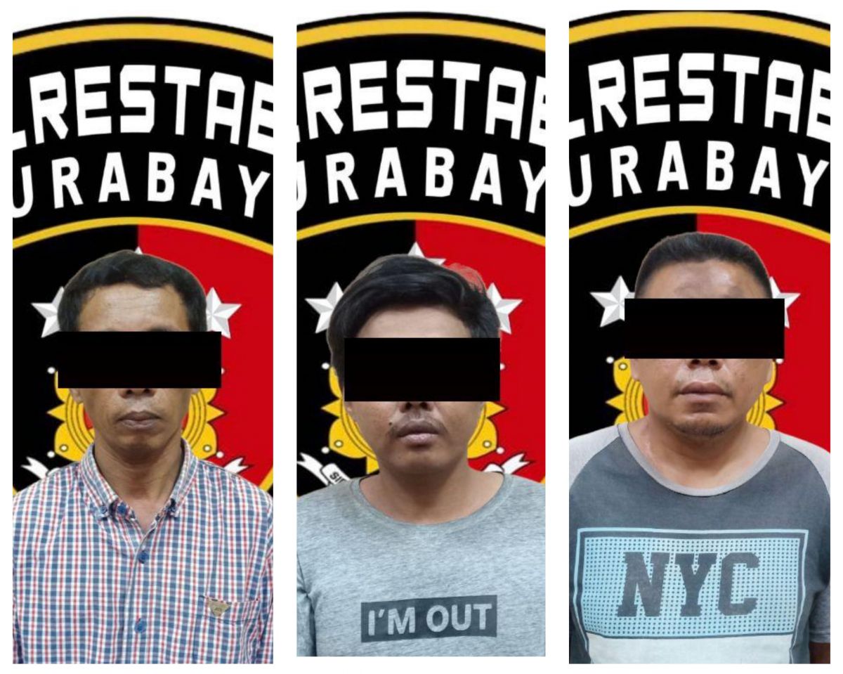 Tiga anggota komplotan pencuri motor lintas wilayah dibekuk Unit Resmob Sat Reskrim Polrestabes Surabaya.