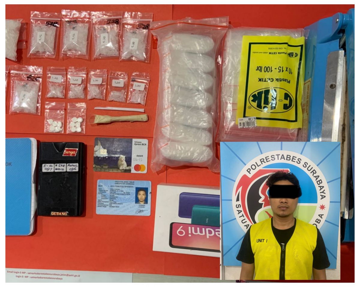 Kurir Narkoba asal Sidoarjo Diringkus saat Pura-pura Antre Beli Pizza