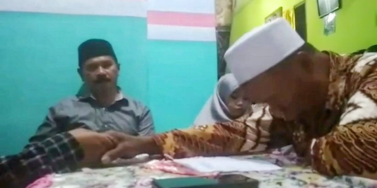 Tangkapan layar saat modin meninggal ketika memimpin ijab kabul di Malang.