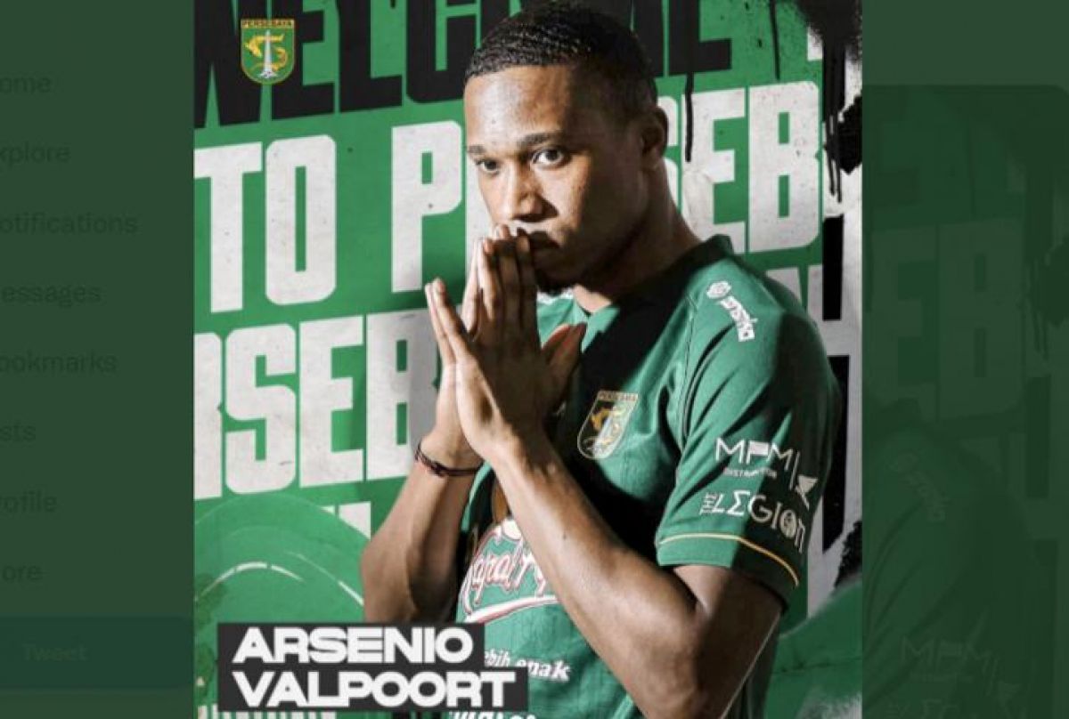 Striker Persebaya Surabaya Arsenio Valpoort. (Foto: instagram @officialpersebaya).