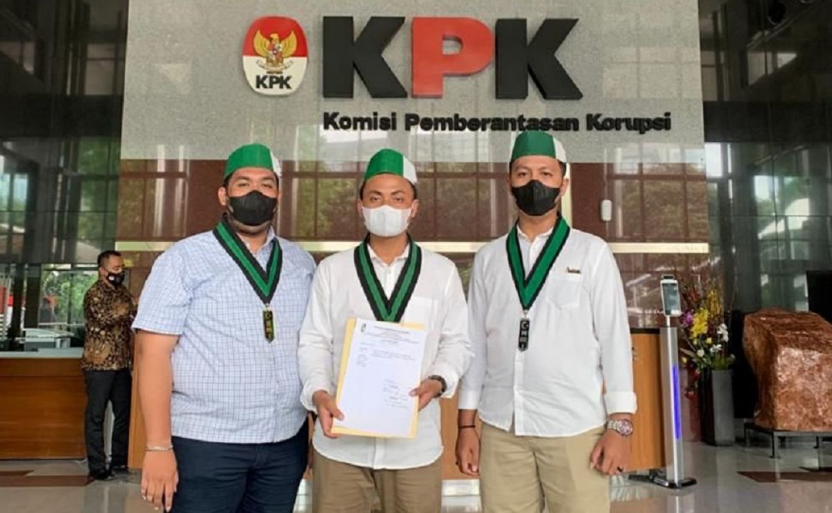 HMI Sidoarjo saat aksi geruduk KPK bulan Februari 2022 lalu. (Foto: Dokumen HMI Sidoarjo for Jatimnow)