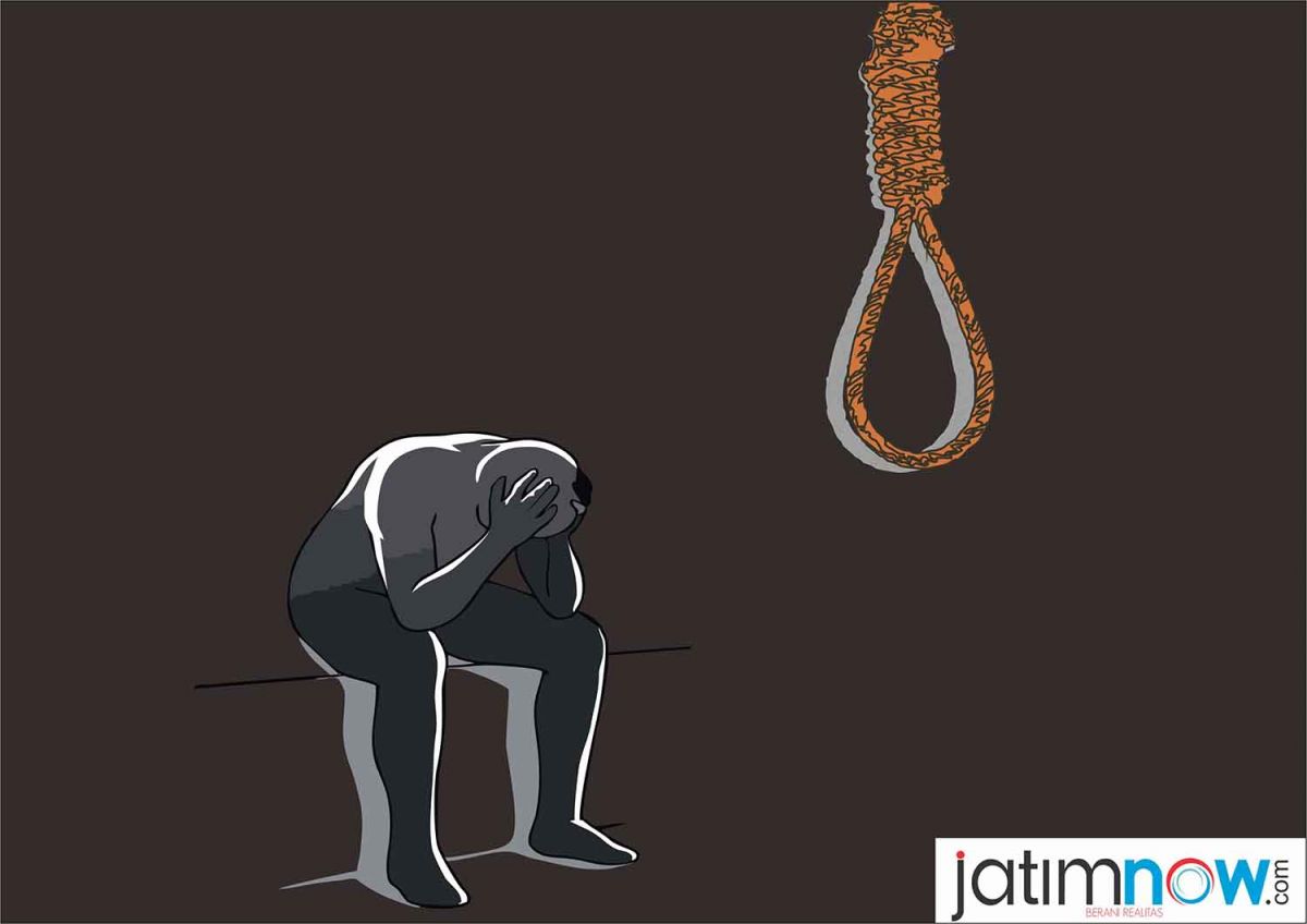 Ilustrasi gantung diri.