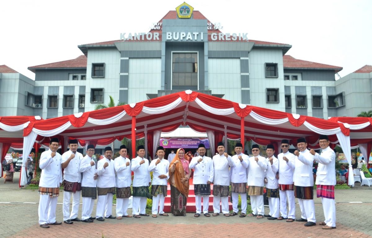 Bupati Gresik Fandi Akhmad Yani saat peringatan Hari Jadi ke-535 Kota Gresik dan HUT ke-48 Pemkab (Foto-foto: Humas Pemkab Gresik)