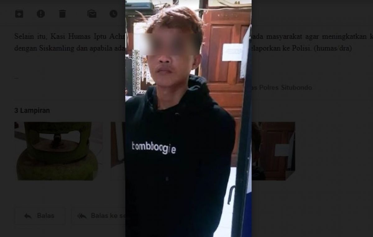 Tersangka pencurian di wilayah Kecamatan Kendit.(Foto: Dok. Polres Situbondo)