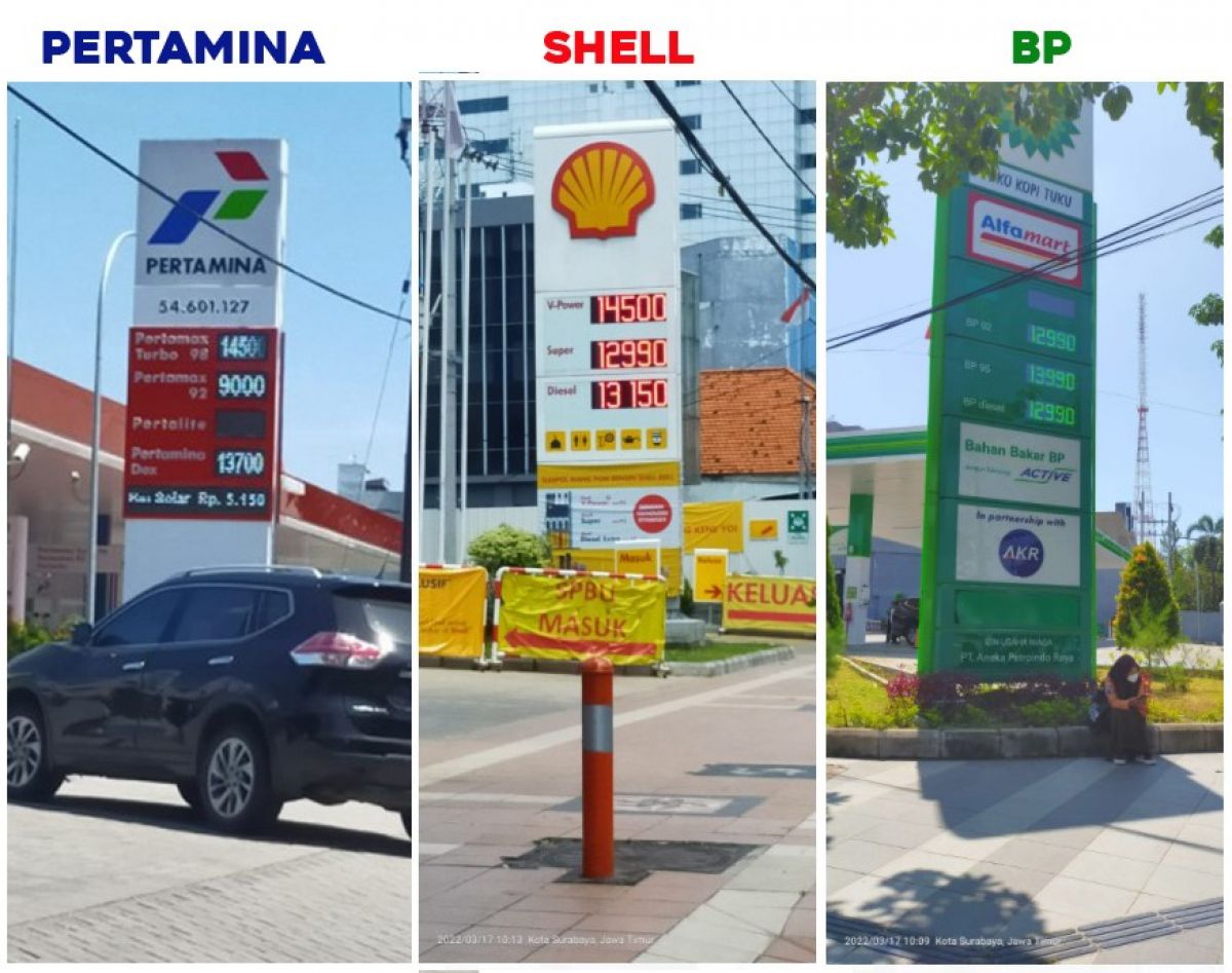 Penyesuaian harga terjadi di sejumlah SPBU pasca-kenaikan harga minyak dunia.