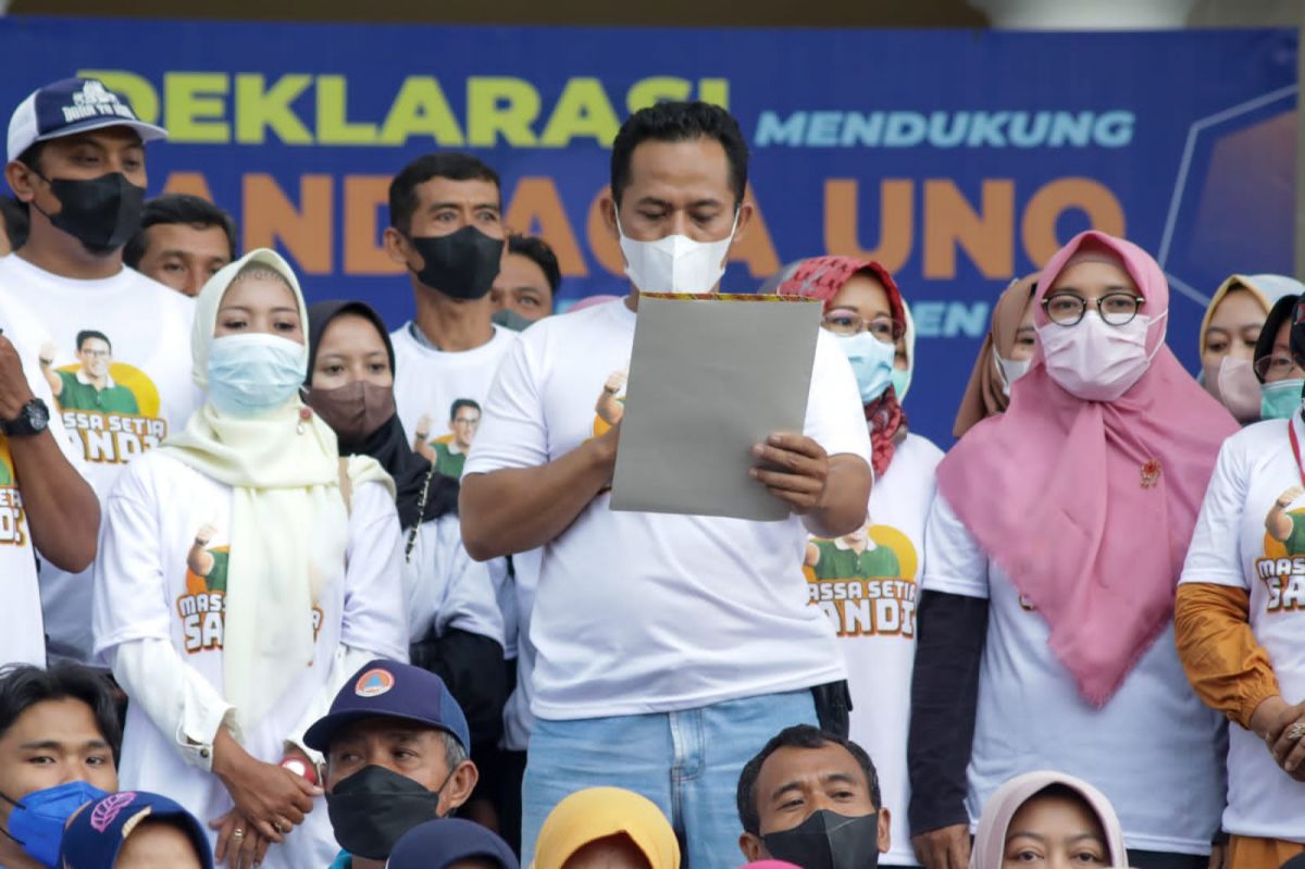 Deklarasi Sandiaga Uno di Pacitan (Foto: Mita Kusuma/jatimnow.com)