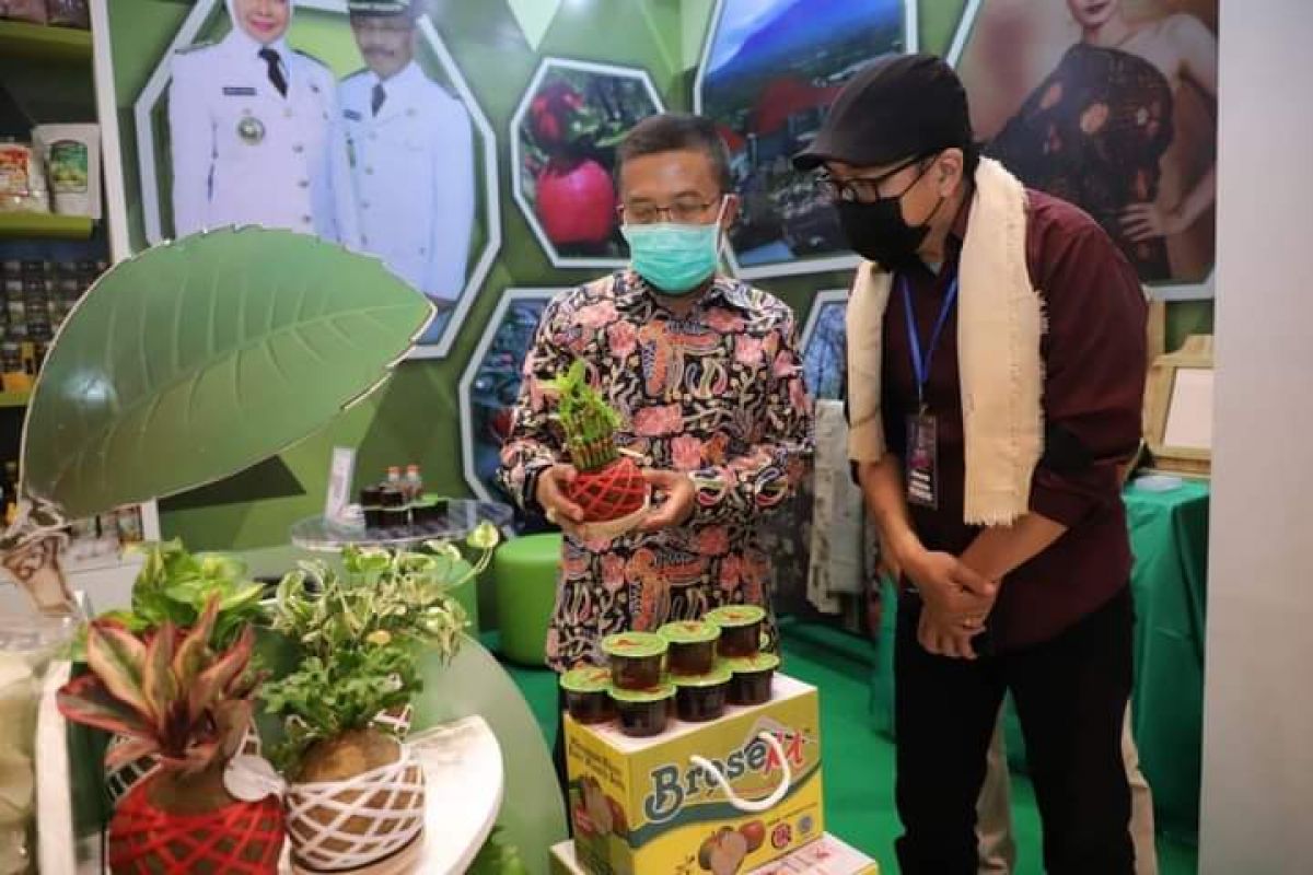Produk lokal Kota Batu ketika mengikuti pameran di Jatim Fair Hybrid beberapa waktu lalu. (Foto: Diskominfo Kota Batu for Jatimnow.com)