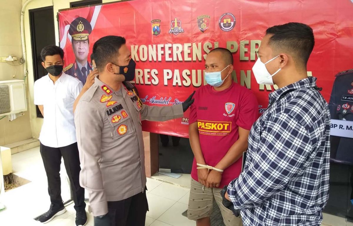 Jambret yang biasa merampas perhiasan emas anak-anak di Kota Pasuruan dibekuk (Foto: Moch Rois/jatimnow.com)