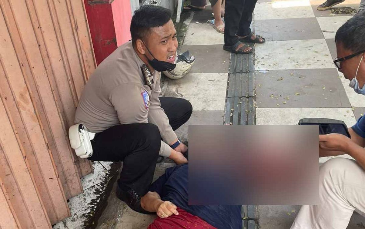 Korban pengendara Mio saat di lokasi kejadian. (Foto: Satlantas Polresta Sidoarjo for jatimnow)