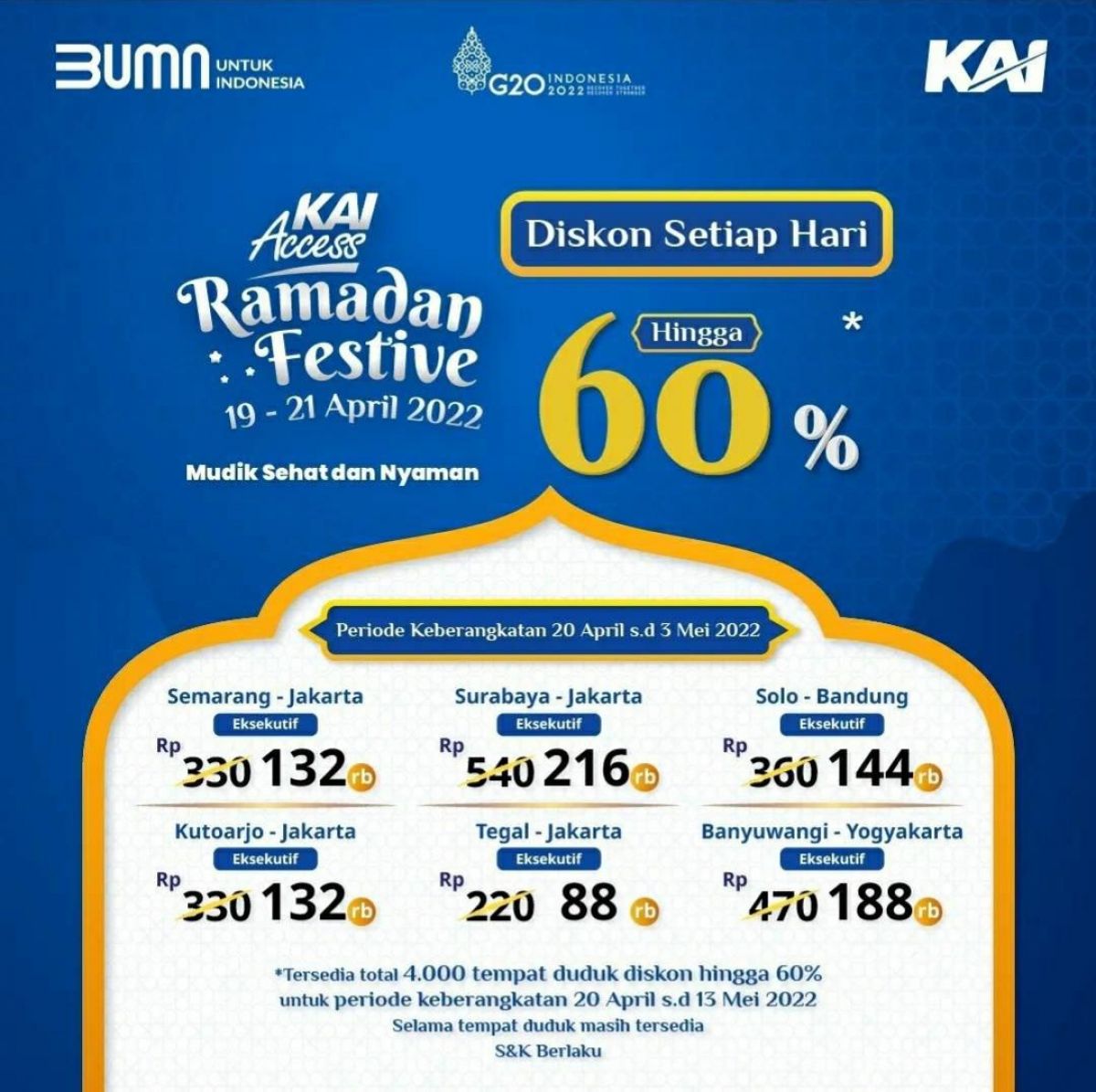KAI Hadirkan Diskon Tiket dan Tarif Promo di Masa Angkutan Lebaran