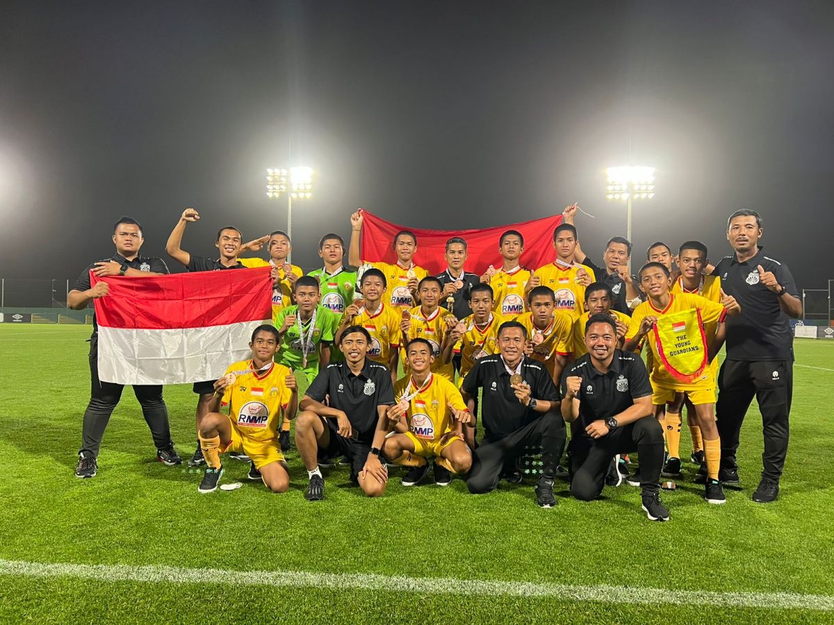 Bhayangkara FC U-14 raih juara 3 di turnamen Mina Cup Dubai 2022. (Foto: Bhayangkara FC from jatimnow.com)