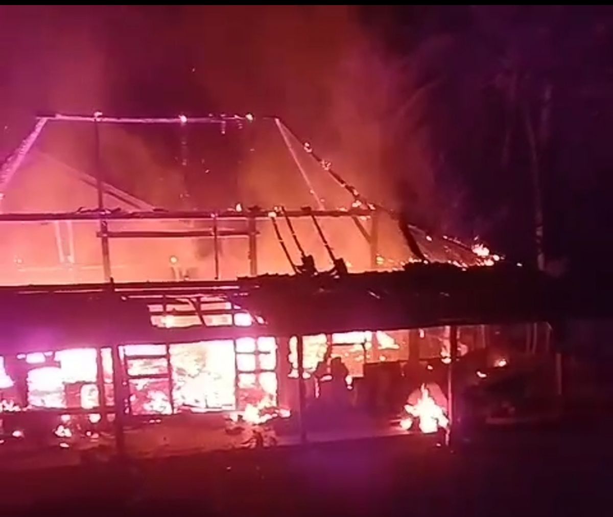 Ttangkapan layar kebakaran di Pacitan karena ulah sang anak.