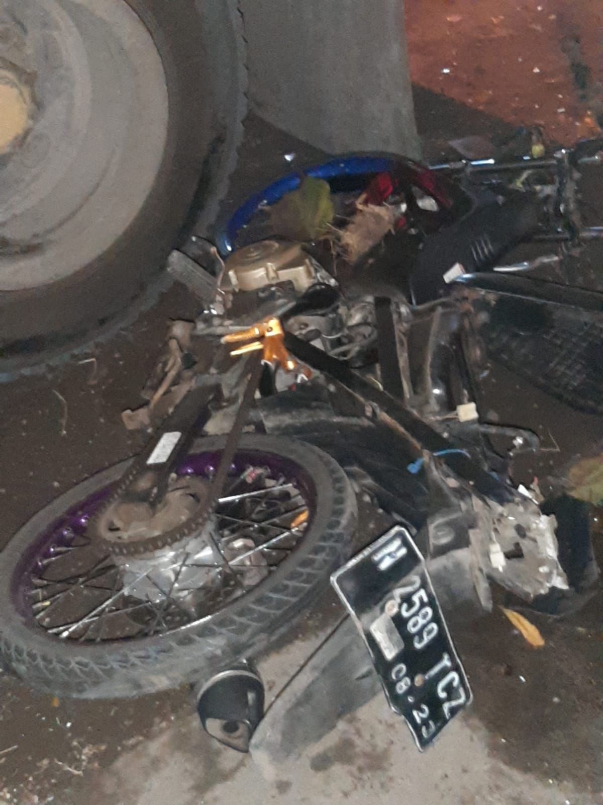 Kondisi sepeda motor korban.(Foto: Polres Pasuruan Kota)