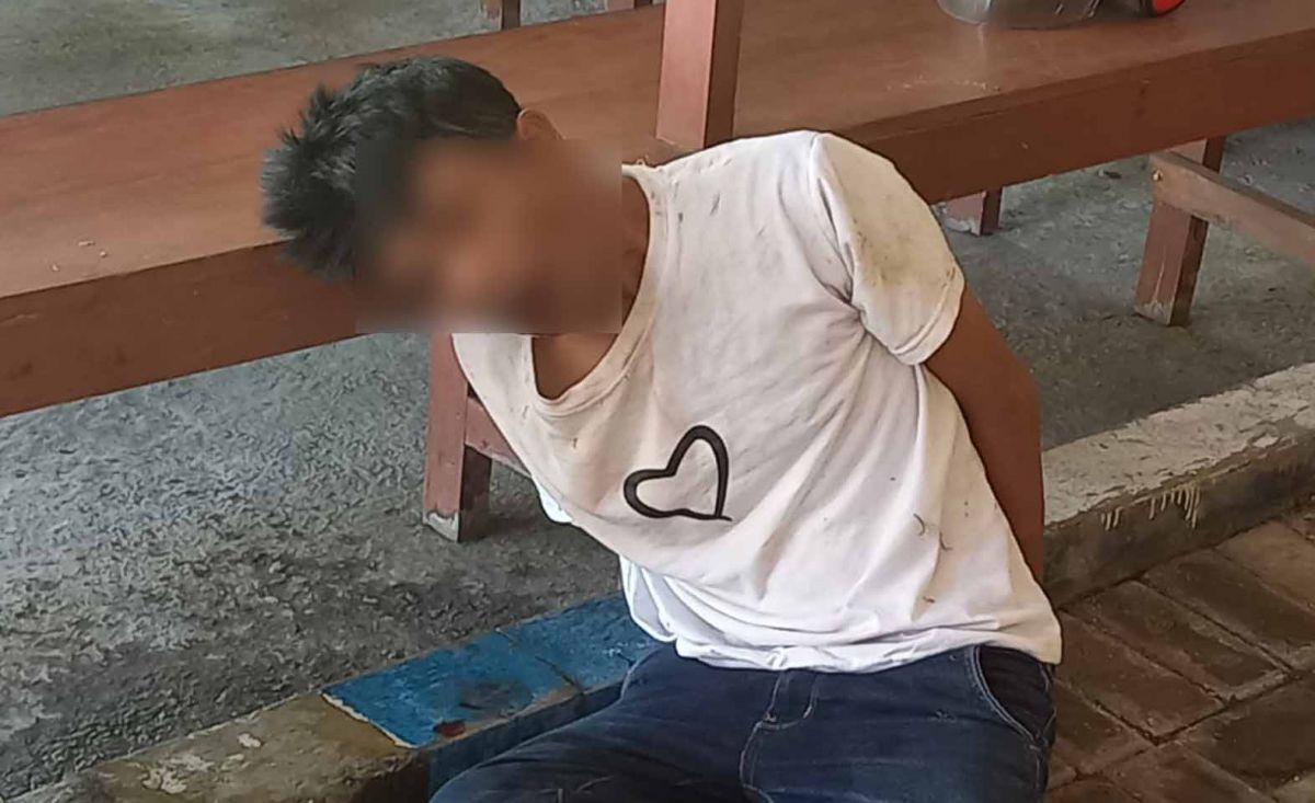 Maling motor gagal beraksi babak belur dimassa. (Foto: Elok Aprianto/jatimnow.com)