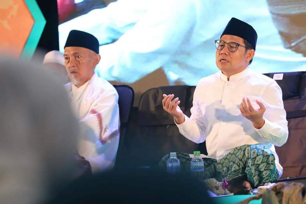 Ketua Umum PKB Muhaimin Iskandar  saat Doa Bersama dan Halal Bihalal bersama kiai dan habaib di Surabaya.(Foto: DPW PKB Jatim/jatimnow.com)