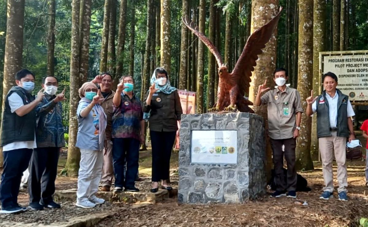 Sosialisasi pendidikan konservasi Elang Jawa (Nisaetus Bartelsi) di Pusat Pendidikan Konservasi Elang Jawa, Cimungkad, Kadudampit, Sukabumi, Jumat (27/05/2022).(Foto: Humas PT Smelting)