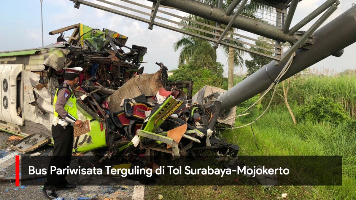 Video: Bus Terguling di Tol Surabaya-Mojokerto, 13 Orang Tewas