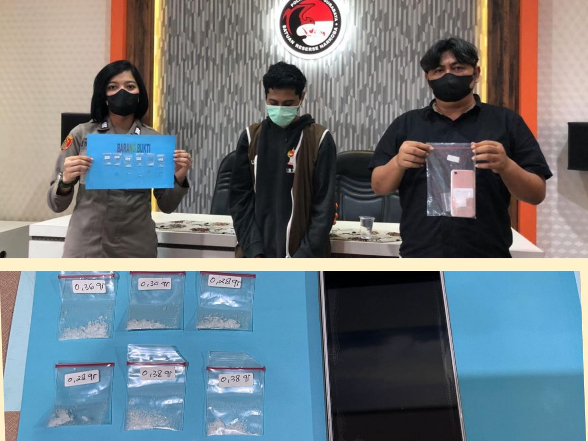 Pengedar narkoba yang disergap dalam warkop di Surabaya (Foto: Satresnarkoba Polrestabes Surabaya)