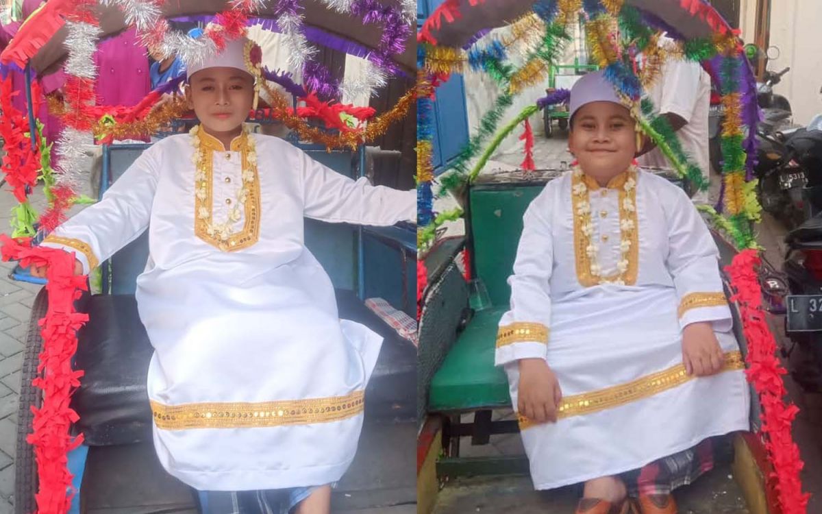Anak-anak yatim dan dhuafa di Surabaya diarak sebelum khitan massal (Foto-foto: Al ICHLAS Tanjungsari, Surabaya for jatimnow.com)