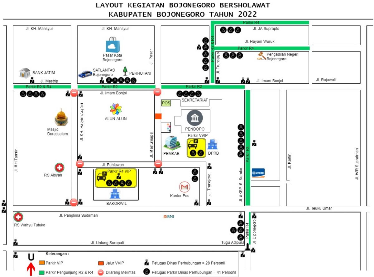 Dishub Siapkan Titik Parkir Jelang Acara Bojonegoro Bersholawat, Ini Lokasinya