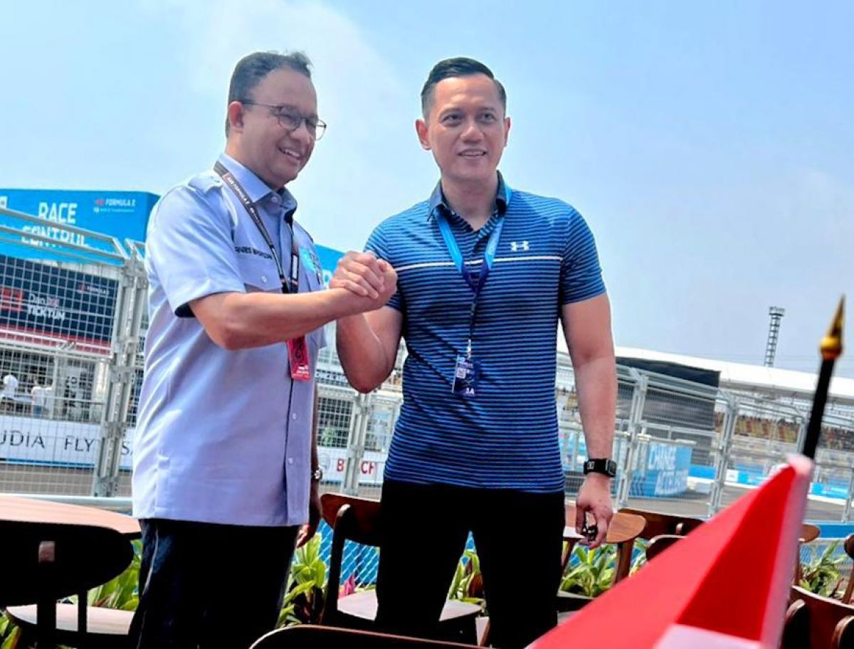 Momen keakraban Anies dan AHY di Sirkuit Formula E (Foto: Partai Demokrat)