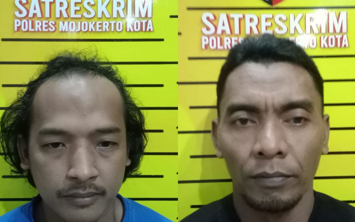 Dua Pria Pencuri Grill Besi Penutup Pedestrian di Kota Mojokerto Diringkus