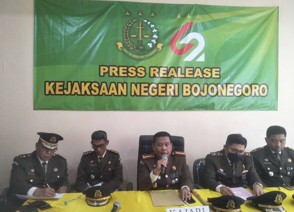 Kajari Bojonegoro Badrut Tamam saat memaparkan capaian kinerja Kejari Bojonegoro (Foto: Misbahul Munir/jatimnow.com)